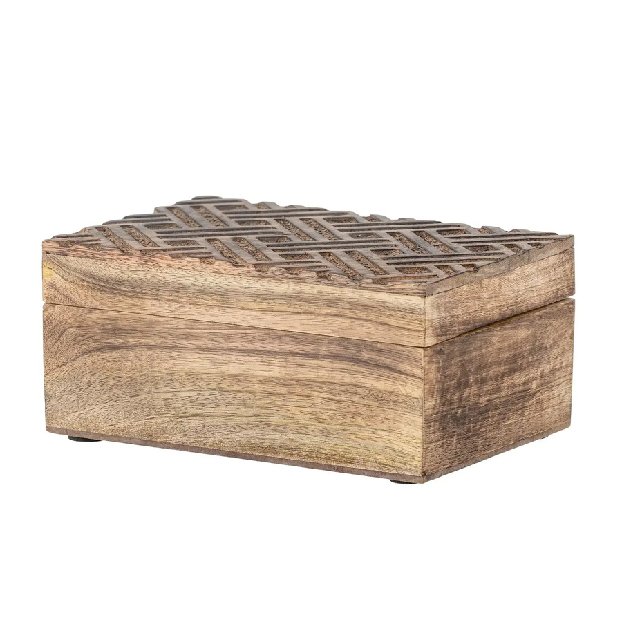 Bloomingville Aufbewahrungsbox Vercelli aus Mangoholz in Natur, Durchmesser: 22 cm - Bild 1