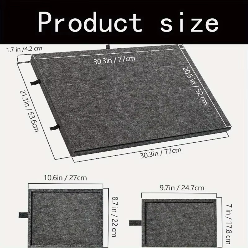 Tragbares Filz-Puzzle-Tischbrett in Grau, faltbares Tischbrett mit Halterungsabdeckung und Aufbewahrungsorganisator für Puzzle und Bastelbedarf - Bild 5