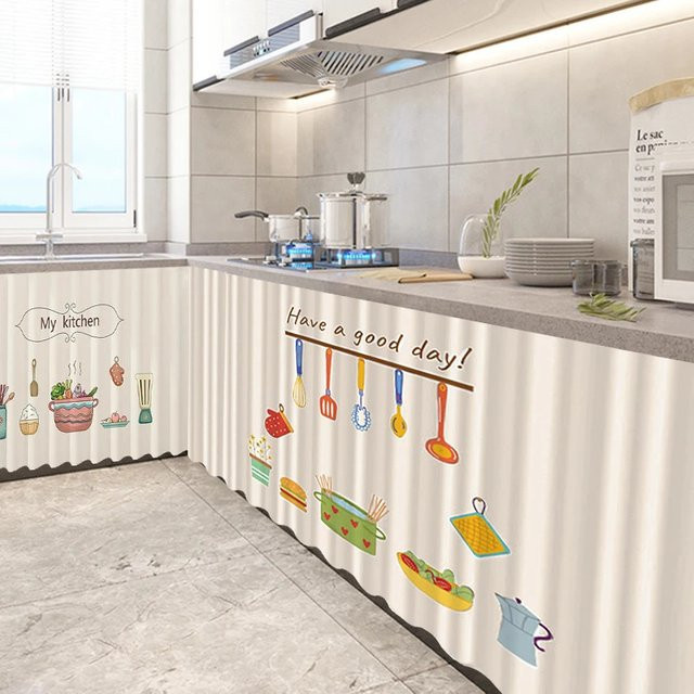 VIKAMA Staubschutzvorhang für Schränke und Regale zur Dekoration von Küche und Kleiderschrank - Bild 1