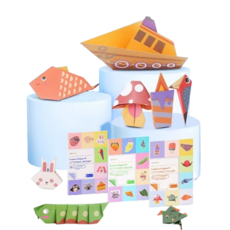 Origami-Set mit 30 Blatt buntem Bastelpapier und Handbuch für Kinder und Anfänger - Bild 2