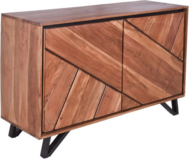 DELUKE Kommode EBBA aus Akazienmassivholz in Akazienbraun, B/T/H: 78 x 40 x 120 cm - Bild 1