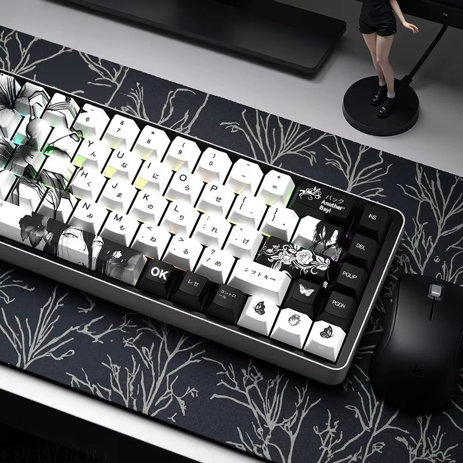 GEVBAY Tastenkappen-Set aus PBT mit seitlicher Sublimations-Gravur, transparent, kompatibel mit 64 84 98 108 mechanischen Tastaturen - Bild 5
