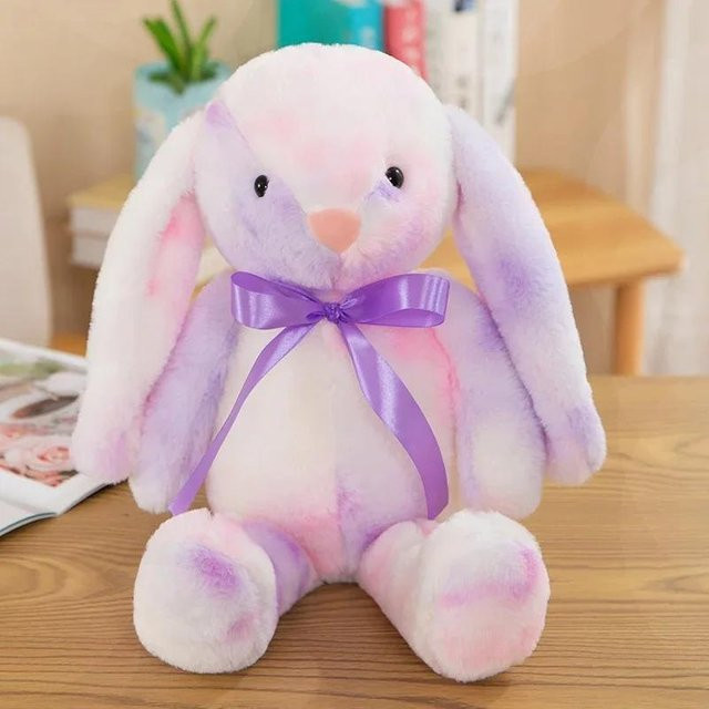 Kidsly Kawaii Langohriger Hase Plüschtier, Regenbogenfarben, 40cm - Bild 1