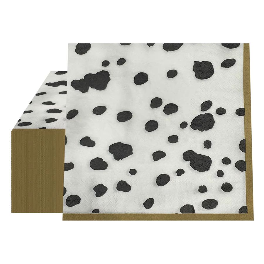 GUANYAO Einweg Servietten mit Kuhflecken-Design in Schwarz und Weiß, 20 Stück pro Paket - Bild 2