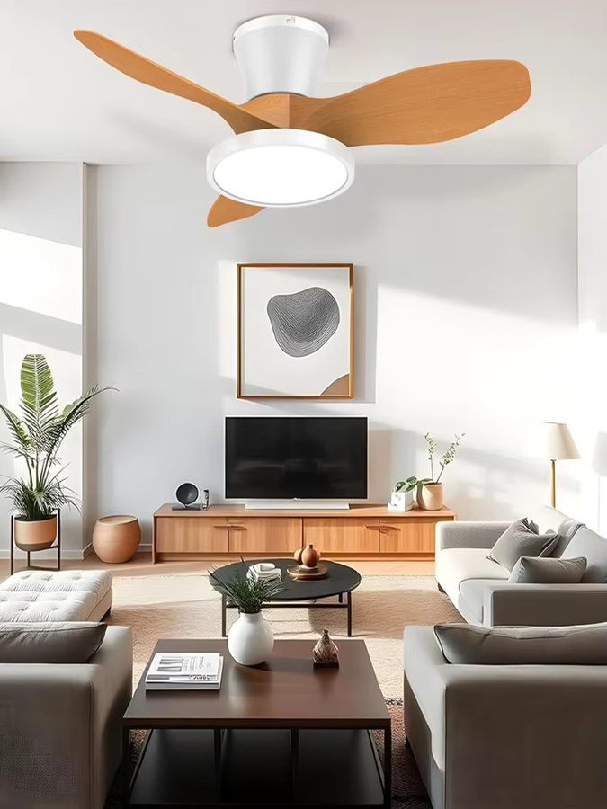 LINYILIGHT LED Deckenventilatorleuchte mit Fernbedienung in Weiß, modern und rund für Schlafzimmer, Esszimmer oder Küche - Bild 7