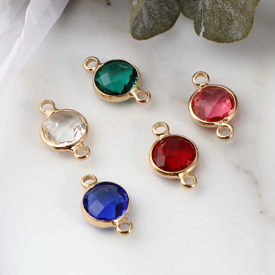 Charme Glas, Kupfer, Gold Farbe, Multicolor, 15mm x 9mm - Bild 3