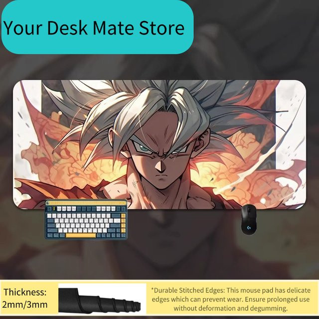 Bandai Dragon Ball Mauspad aus Leder in Multicolour als großflächige Tischmatte für Büro und Gaming mit Son Goku Motiv - Bild 1
