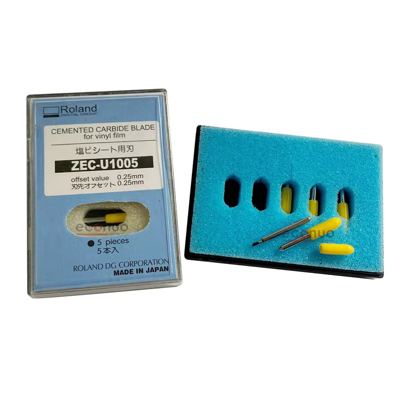 5er Set Roland Schneideklingen aus Hartmetall für Plotter, 45 Grad ZEC-U5025 und 60 Grad ZEC-U1005, Silber - Bild 2