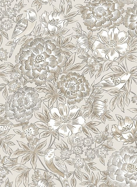 BoråsTapeter Wallpaper Dagmar 5526 Tapete mit floralem Blattmuster in Beige aus Vlies - Bild 1