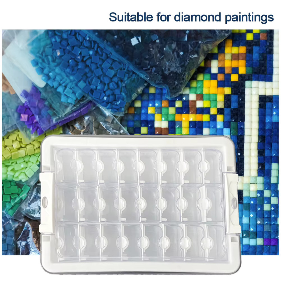 APWIKOGER Aufbewahrungsbox für Diamond Painting Zubehör in Transparent, Kunststoff, verschiedene Fachgrößen zur Perlenlagerung für DIY Kunsthandwerk - Bild 3