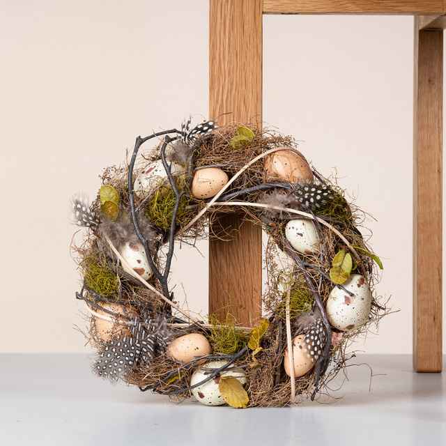 Deko Birkenkranz von BLUME2000 in Grün für Ostern und Frühling, Durchmesser: 27 cm - Bild 1