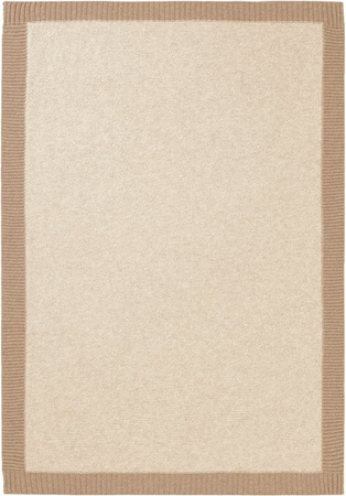 Biederlack Babydecke Wool Knit aus Wolle in Blau und Beige