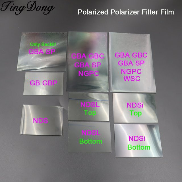 TingDong Polarisierter Polarisator Filter Film in Transparent für Retro-Konsolen GB, GBA, GBC, GBA SP, NGP, WSC, NDSi und NDSL - Bild 1