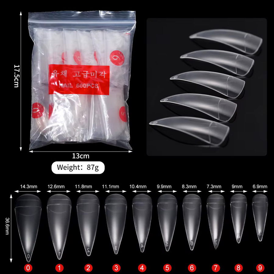 MAFANAILS Künstliche Nägel, Clear, Glänzend, 600 Stück - Bild 2