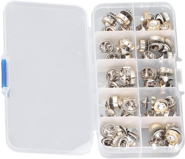 GoolRC 150 Stück Anstecknadeln aus Metall in Grau und Silber mit Aufbewahrungsbox für DIY-Projekte - Bild 1