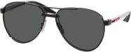 Prada PS 51YS Sonnenbrille Aviator, Herren, semi_rimless, black, grey - Bild 1