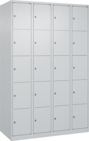 C+P Schließfachschrank Classic PLUS mit 4 Abteilen in Lichtgrau, B/T/H: 120 x 50 x 185 cm - Bild 1