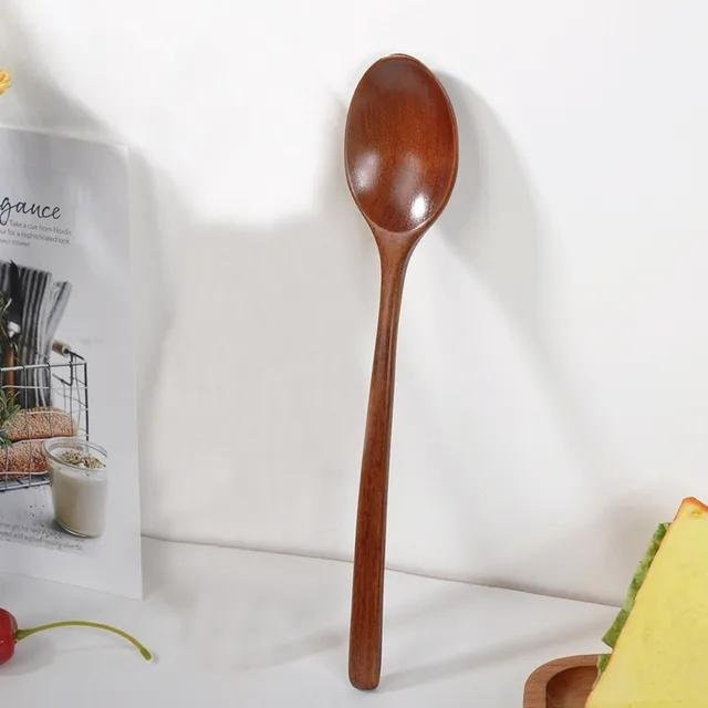 WIKHOSTAR Holzlöffel in Braun als Kochutensil für Suppen und Kaffee - Bild 1