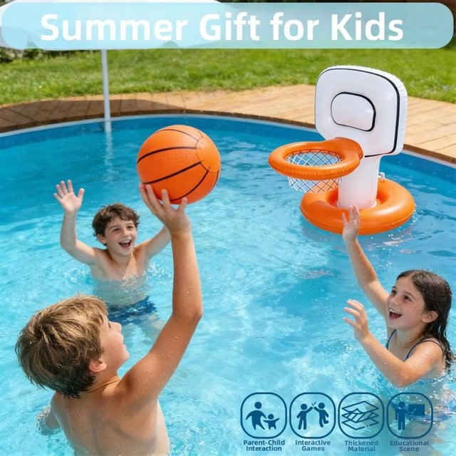 GSF Aufblasbarer Schwimmender Basketball-Korb, Schwimmbad-Spielzeug - Bild 1