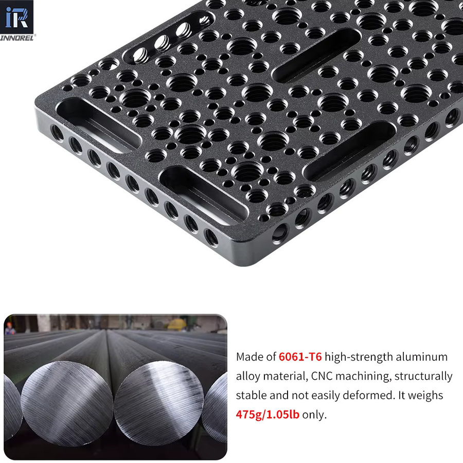 INNOREL CP3010 Multifunktionale Montageplatte für Kamerastative in Schwarz, B/H: 10 x 30 cm, mit 1/4" und 3/8" Gewinde - Bild 5