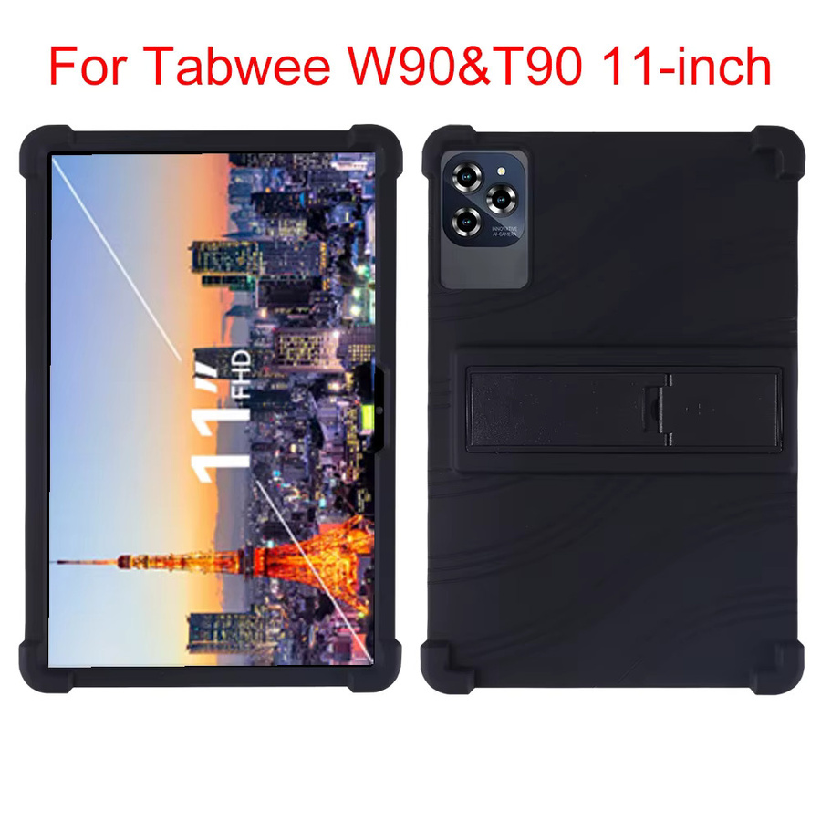 YOUQEEC Silikon Schutzhülle für Tabwee W90/T90 Tablet mit integriertem Ständer, 27,9 cm (11 Zoll), stoßfest, Farbe: Pink - Bild 3