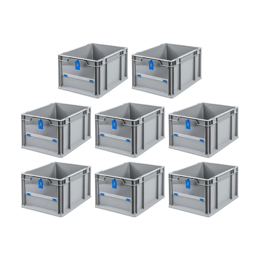 PROREGAL SuperSparSet 8x Eurobox NextGen Insight Cover Eurobehälter in Blau, H x B x T: 22 x 30 x 40 cm, 20 Liter - Bild 2