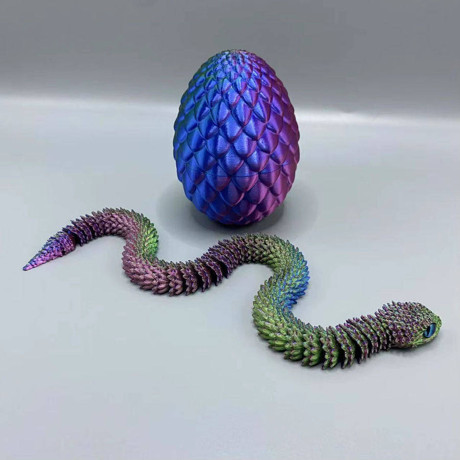 Bandai 3D-gedruckte Schlangen-Überraschungsei-Dekoration, 6-teiliges Set, flexible Gelenke - Bild 2