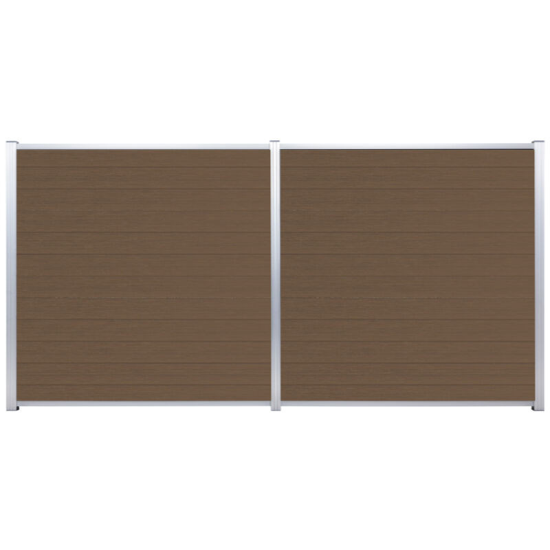 Sichtschutzzaun T&J aus WPC und Aluminium in Braun, Höhe: 175 cm, Breite: 140 cm, Tiefe: 20 cm - Bild 1