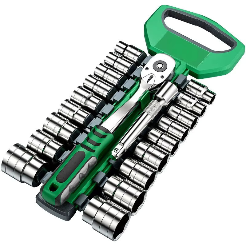JUSTINLAU 12-teiliges Ratschenschlüssel-Steckschlüssel-Set mit 72 Zähnen, metrisches Set für Kfz-Reparatur und Haushalt, 1/4 Zoll, 3/8 Zoll und 1/2 Zoll - Bild 4
