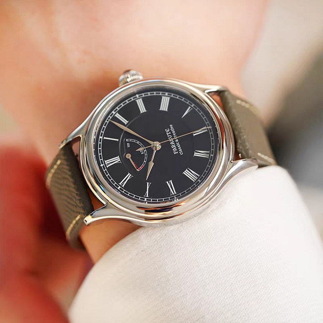 FARASUTE Herren-Pilotenuhr, Handaufzug, Edelstahl, 40 mm, Leder, Silber - Bild 1