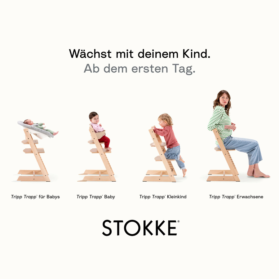 Stokke Tripp Trapp Treppenhochstuhl Bundle mit Newbornset und Babyset in Light Grey - Bild 3