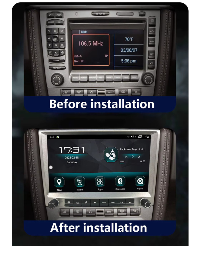 CHSTEK OEM Android Multimedia Autoradio mit Carplay, Bluetooth und 4G Navigation für Porsche Cayman 911 987 Boxster 997 in Schwarz - Bild 2