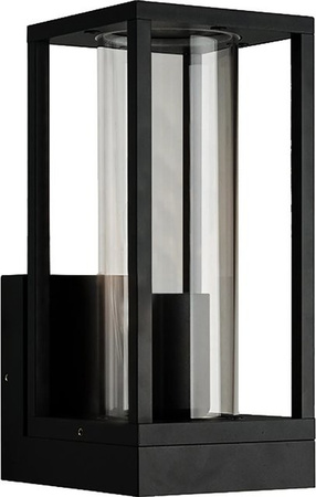 LED's,ight Außen-Wandleuchte modern und eckig in Schwarz mit Glas und austauschbarem Leuchtmittel