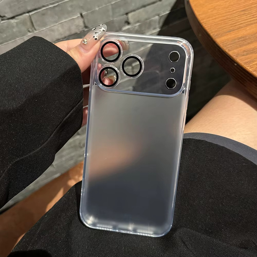 Xeber Handyhülle aus mattiertem Milchglas für iPhone 12 bis 17 Pro Max, transparent/weiß, mit Linsenschutz und stoßfester Abdeckung - Bild 2