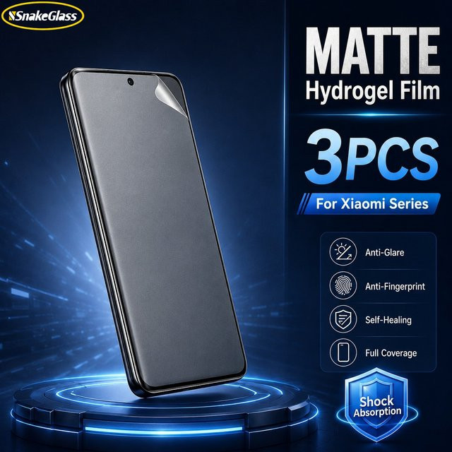 3er-Set Matte Hydrogel-Displayschutzfolie für Xiaomi 17 Pro Max 17 Ultra 15 Ultra 14 Pro 13T 12S 11 Lite 10T Pro 9SE Anti-Fingerprint Transparent - Bild 1
