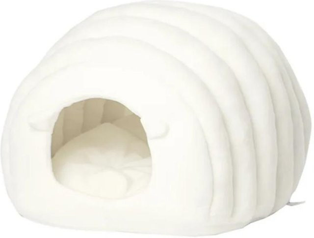 Pet Products My Katzennest Wärmehaus für Katzen und Welpen, halbgeschlossenes Haustiernest in Weiß - Bild 1