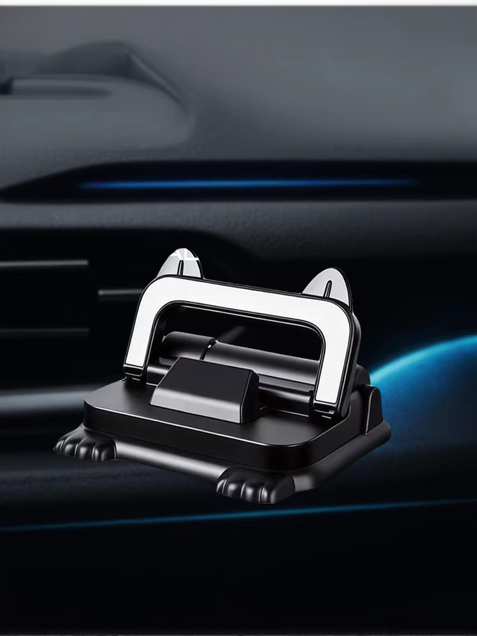 SEAMETAL Universeller 2-in-1 Auto-Handyhalter mit drehbarer GPS-Navigationshalterung und temporärem Parknummernschild in Schwarz - Bild 5