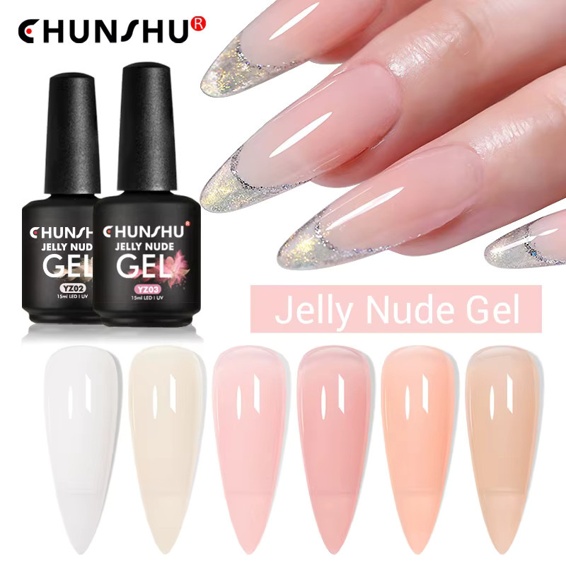 CHUNSHU Jelly Nude Gel Nagellack, 15 ml, Rosa, Glänzend - Bild 3
