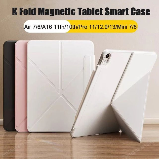 Schlanke Magnethülle für Apple iPad Pro M4, iPad Air M2/M3 und iPad Mini 6 in Weiß - Bild 1