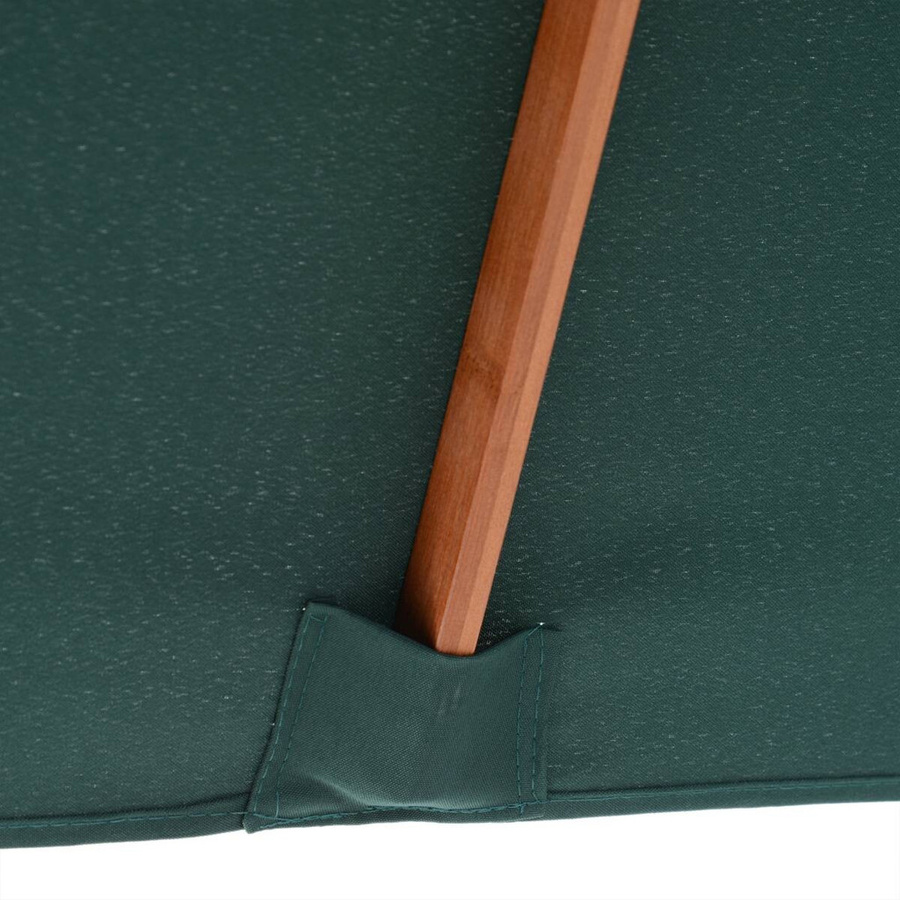 Outsunny Sonnenschirm aus Bambus und Tannenholz mit Polyester Bespannung in Grün, B: 200 cm, T: 150 cm, H: 230 cm - Bild 2