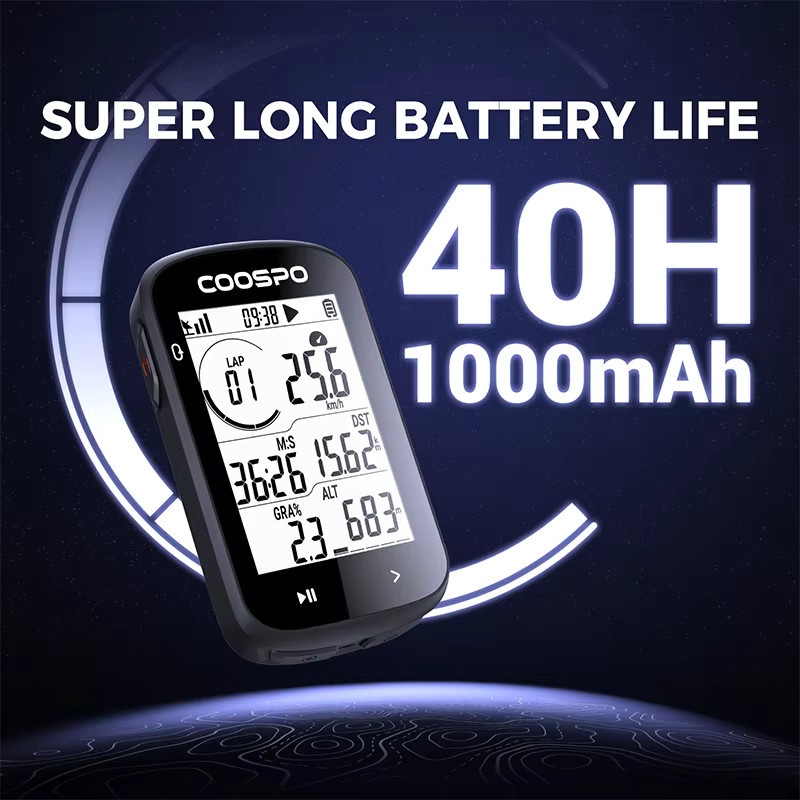 Coospo CS300 Kabelloser GPS Fahrradcomputer mit Bluetooth, 2,6 Zoll Display, Schwarz, App-Synchronisation für Strava und TrainingPeaks - Bild 4