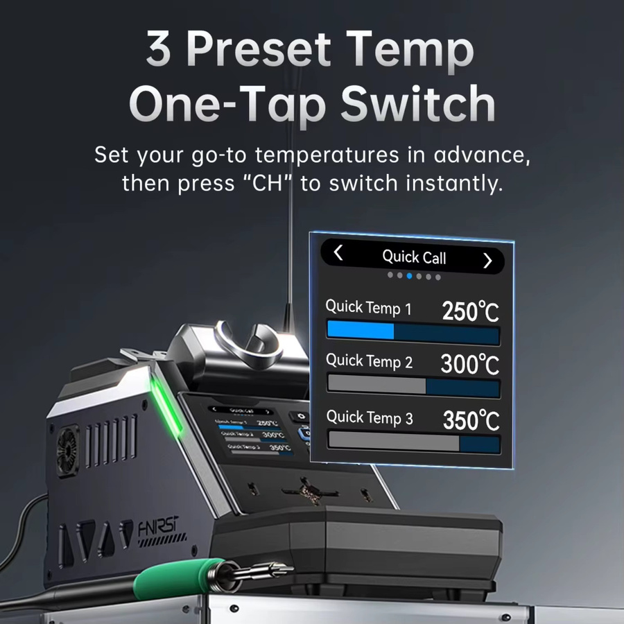 FNIRSI DWS-P2 Tragbare Mini-Lötstation in Schwarz mit 100W Max PD Typ-C und 100 °C-450 °C Schnellheizgerät für Reparaturen - Bild 3