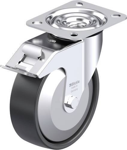Blickle Stahlblech-Lenkrolle LE-PP 125KA-FI-FA aus verzinktem Stahl mit Rad-Durchmesser 125 mm und einer Tragfähigkeit von 150 kg - Bild 1
