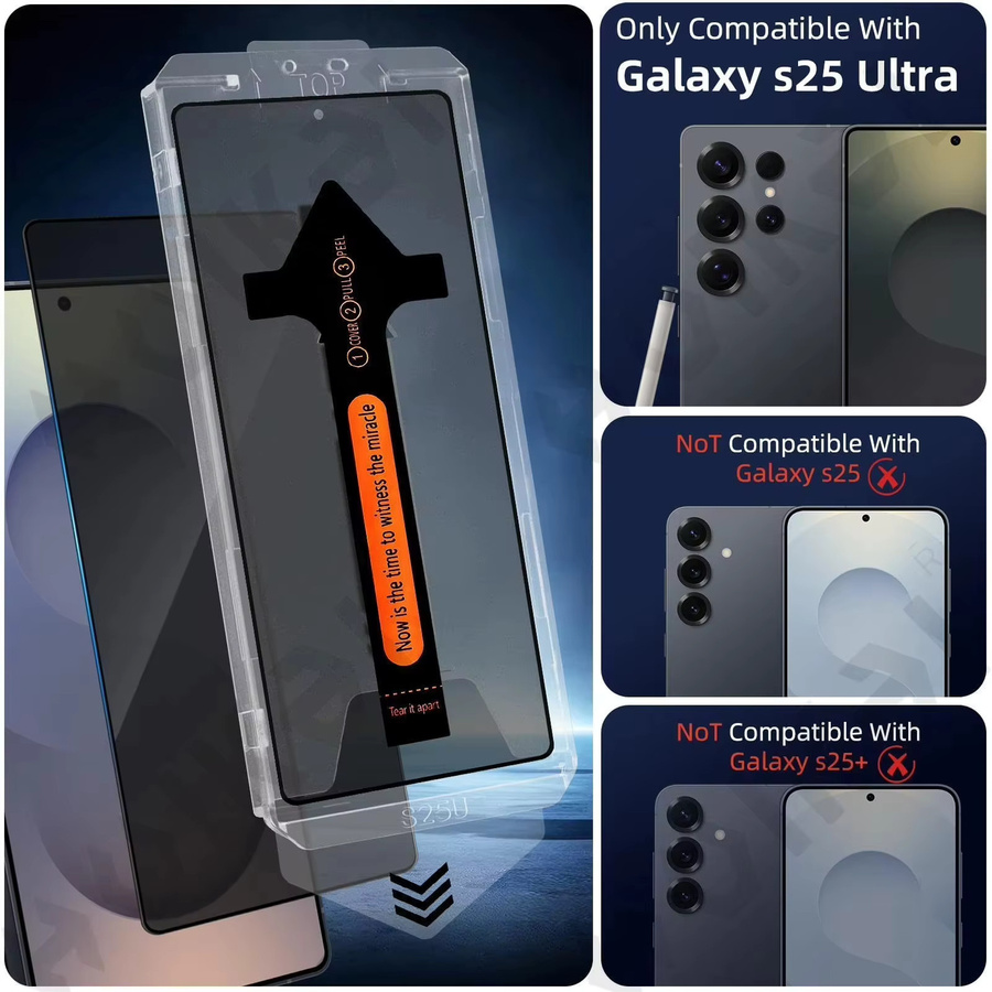 3er-Pack Sichtschutz-Displayschutzfolien für Samsung Galaxy S26 Ultra, S25, S24, S23, A56, A55, A54, A57, A37, A15, A16, A22 inklusive Installationswerkzeug - Bild 6