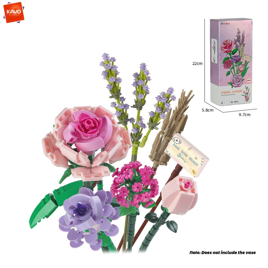 KAVOWORLD Rosen-Lavendel-Blumenstrauß, Bausteine, 544 Teile - Bild 6