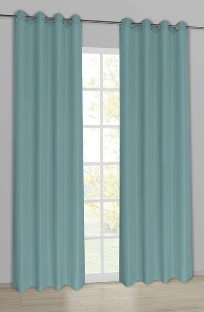 POCOline Ösenvorhang Sorrento in Rauchblau, blickdicht, Breite: 140 cm, Höhe: 245 cm - Bild 1