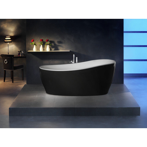 Freistehende Badewanne Aviva von OTTOFOND in Schwarz-Weiß, B/H/L: 85 x 44 x 180 cm, oval - Bild 4