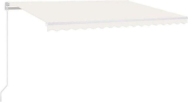 vidaXL Markise manuell einziehbar mit LED in Creme, B: 450 cm, T: 300 cm - Bild 1