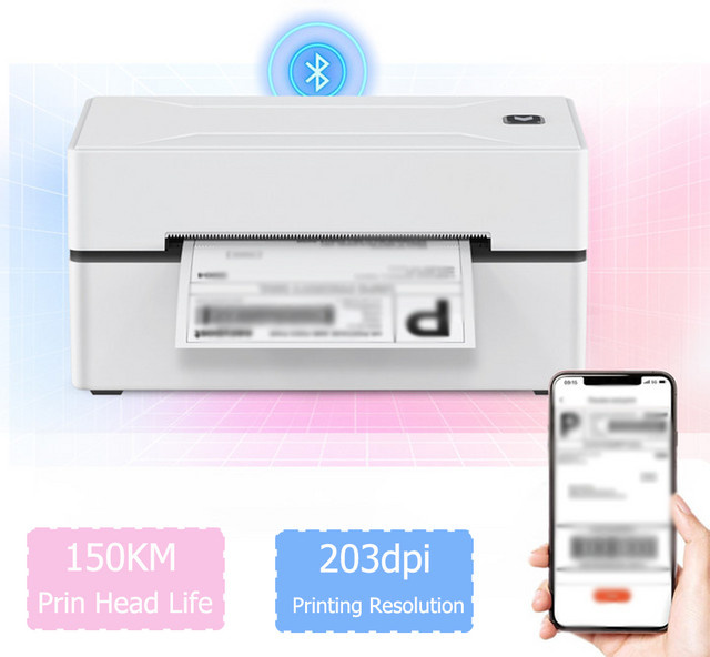 Marklife D100 Mini Bluetooth-Thermodrucker in Weiß für selbstklebende 4x6 Zoll Versandetiketten - Bild 1