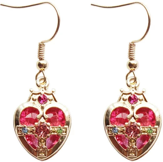 Ohrringe Pink Cross Heart, Kristall, Damen - Bild 1